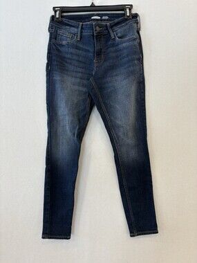 Old Navy Jeans Womens 2 Petite Blue Rockstar Super Skinny Mid Rise Stretch Denim